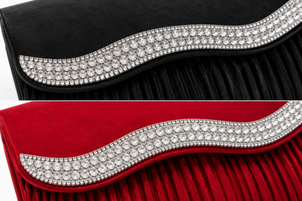 Ladies Satin Diamante Clutch Bag