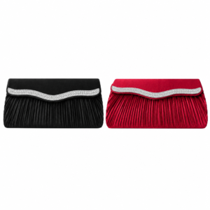 Ladies Satin Diamante Clutch Bag