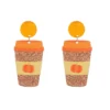 Halloween Drop Earrings Spooky Pumpkin Spice Latte