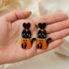 halloween-pumpkin-cat-1 Halloween Drop Earrings Spooky Pumpkin Cat Acrylic Dangle For Women Party Gothic