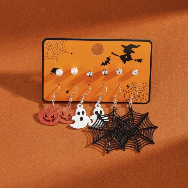 Halloween Earrings Set - 6 Spooky Pairs