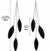 Black Feather Drop Dangle Earrings Boho Festival Statement Gothic Tassel Gift
