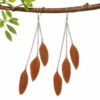 Brown Feather Drop Dangle Earrings Boho Festival Statement Gothic Tassel Gift