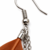 Brown Feather Drop Dangle Earrings Boho Festival Statement Gothic Tassel Gift