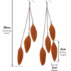 Brown Feather Drop Dangle Earrings Boho Festival Statement Gothic Tassel Gift