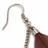 Large Brown Feather Drop Dangle Earrings Boho Festival Statement Gothic Tassel