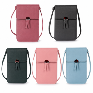 Women's Multi Colour Crossbody Phone Bag Touch Screen PU Leather Shoulder Purse