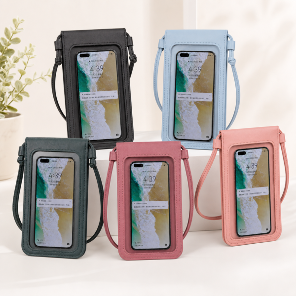 Women's Multi Colour Crossbody Phone Bag Touch Screen PU Leather Shoulder Purse