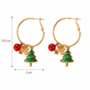 Christmas Tree Charm Hoop Earrings