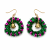 Festive Christmas Wreath Dangle Earrings