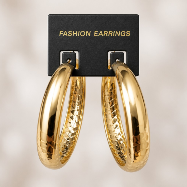 Textured Gold Hoop Earrings