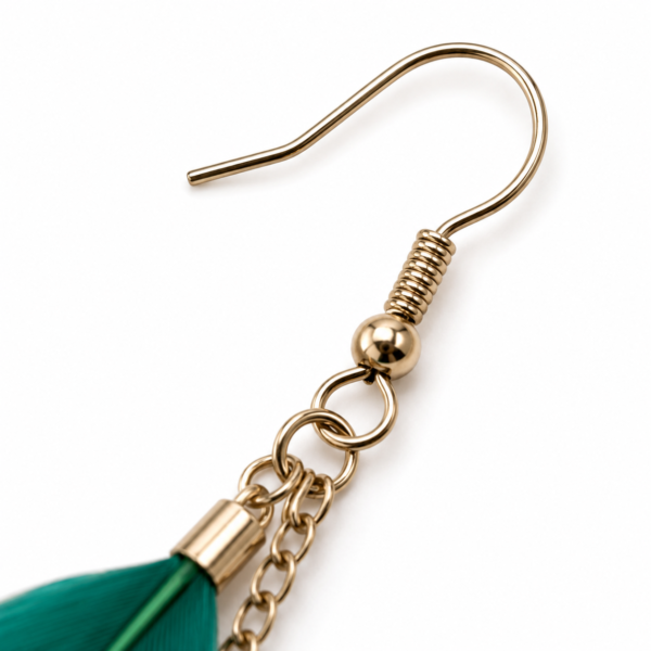 green-feather-earrings-5 Green Feather Drop Dangle Earrings Long Boho Festival Tassel Ladies Gift UK