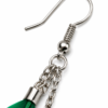 Green Feather Long Drop Earrings Boho Statement Festival Dangle Ladies Gift