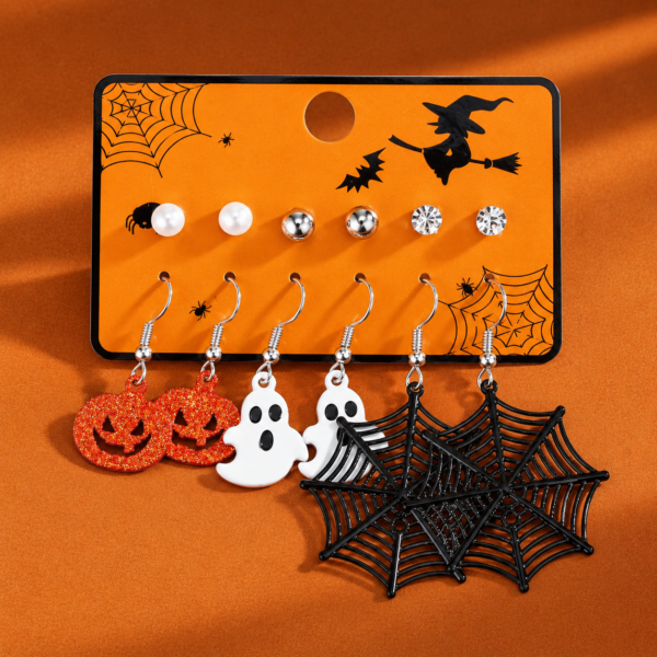 Halloween Earrings Set - 6 Spooky Pairs
