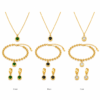 jewellery-set-1 Gold Roman Numeral Rhinestone Jewellery Set Necklace Bracelet Earrings
