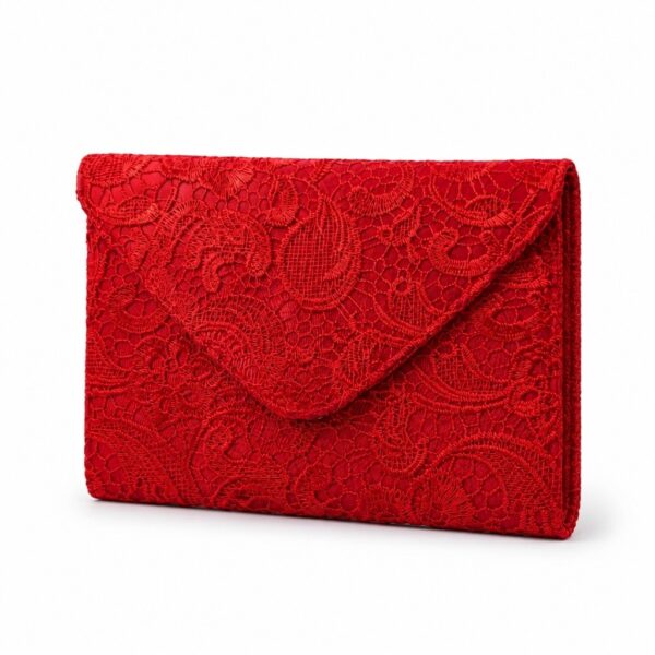 large-red-bag-1 Ladies Red Lace Envelope Clutch Bag Evening Wedding Party Formal Event Prom