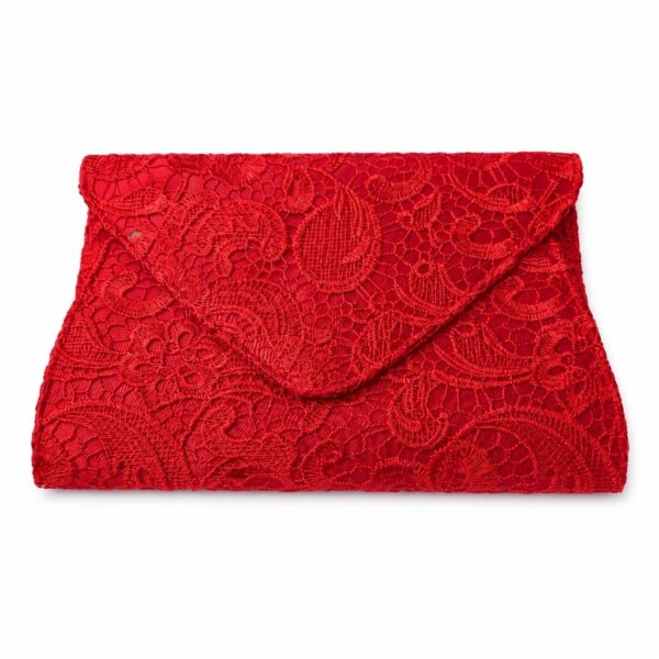 large-red-bag-2 Ladies Red Lace Envelope Clutch Bag Evening Wedding Party Formal Event Prom