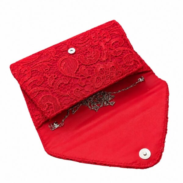 large-red-bag-6 Ladies Red Lace Envelope Clutch Bag Evening Wedding Party Formal Event Prom