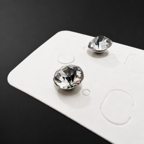 largestud2 Large Clear Crystal Stud Earrings Silver Tone Sparkly Statement Earrings