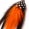Orange Black Feather Drop Dangle Earrings Boho Festival Statement Gothic Gift
