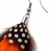 Orange Black Feather Drop Dangle Earrings Boho Festival Statement Gothic Gift