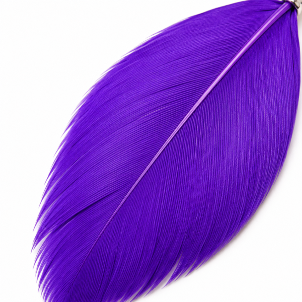 Purple Feather Drop Dangle Earrings Boho Statement Festival Gift For Her