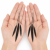 Black Feather Drop Earrings Boho Statement Festival Long Dangle Ladies Gift