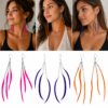 Boho Long Feather Drop Earrings Lightweight Dangle Festival Party Colour Choice
