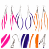 Boho Long Feather Drop Earrings Lightweight Dangle Festival Party Colour Choice