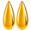 Gold Teardrop Stud Earrings Chunky Statement Minimalist Womens Gift