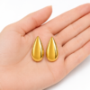 Gold Teardrop Stud Earrings Chunky Statement Minimalist Womens Gift