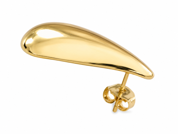 Gold Teardrop Stud Earrings Chunky Statement Minimalist Womens Gift