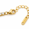 Gold Tennis Bracelet 3mm Cubic Zirconia Stainless Steel Adjustable Ladies Gift
