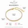 Gold Tennis Bracelet 3mm Cubic Zirconia Stainless Steel Adjustable Ladies Gift