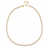 Gold Tennis Necklace 3mm CZ Crystal Stainless Steel Chain Choker Gift