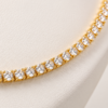 Gold Tennis Necklace 3mm CZ Crystal Stainless Steel Chain Choker Gift