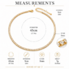 Gold Tennis Necklace 3mm CZ Crystal Stainless Steel Chain Choker Gift